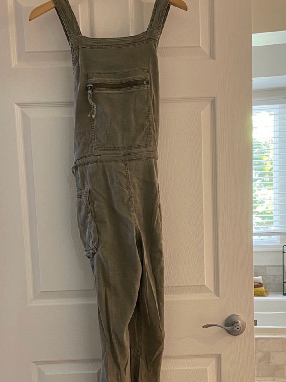 Free People Heathered Olive Utility Jumper